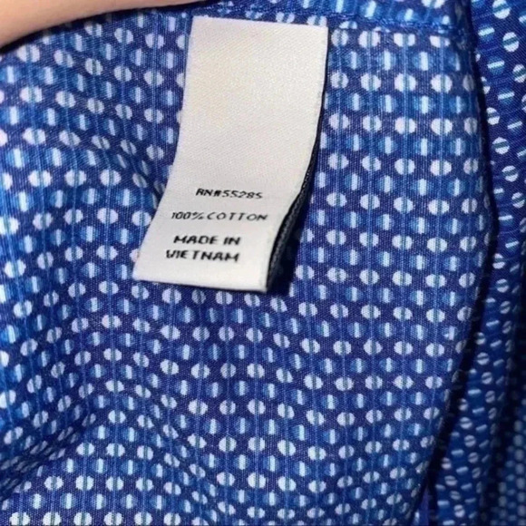 Express men’s blue printed button front dress shirt long sleeve Medium 15.5 - Picture 5 of 5